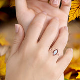 Marquise Lab Created White Opal Ring