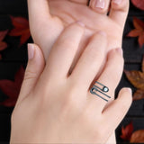 Oxidized Safety Pin Oxidized Ring