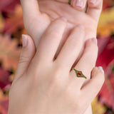 Beaded Halo Chevron Ring