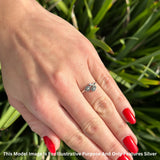 Two Sunflower Leaves Branch Oxidized Ring