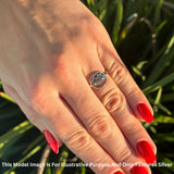 Two Sunflower Smiley O Shaped Oxidized Ring