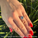 Celestial Moon Star 11mm Circle Ring Oxidized 925 Sterling Silver