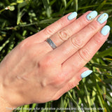 Oxidized Flower Leaf Band Swirl Ring