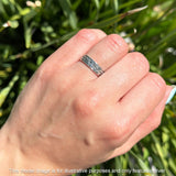 Oxidized Flower Leaf Band Swirl Ring