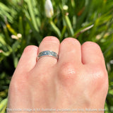 Oxidized Flower Leaf Band Swirl Ring