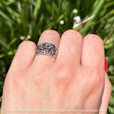 Oxidized Rose Flower Ring