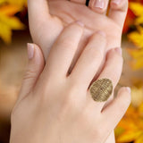  Oxidized Textured Cocktail Ring