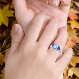 Three Stone Oval Natural Stone Trio Ring