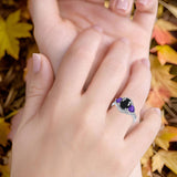 Three Stone Oval Natural Stone Trio Ring