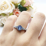 Three Stone Oval Natural Stone Trellis Ring