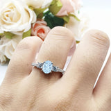 Three Stone Oval Natural Stone Trellis Ring