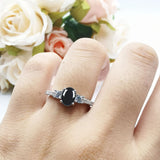 Three Stone Oval Natural Stone Trellis Ring