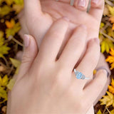 Art Deco Oval Natural Stone Wedding Ring