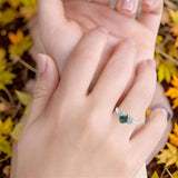 Art Deco Oval Natural Stone Wedding Ring