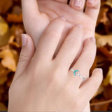 Oxidized Star & Moon Ring