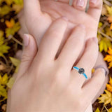 Vintage Style Round Natural Stone Solitaire Ring