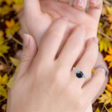 Vintage Style Round Natural Stone Flower Ring