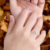 Oxidized Moon & Star Ring