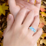 Art Deco Oval Natural Stone Trio Ring