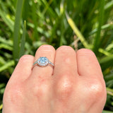Vintage Style Halo Round Natural Stone Ring