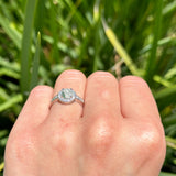 Vintage Style Halo Round Natural Stone Ring