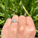 Vintage Style Halo Round Natural Stone Ring