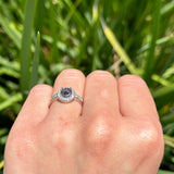 Vintage Style Halo Round Natural Stone Ring