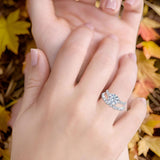 Two Piece Round Natural Stone Bridal Ring