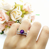 Two Piece Round Natural Stone Ring