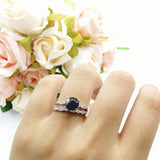 Two Piece Round Natural Stone Ring