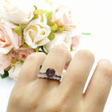 Two Piece Round Natural Stone Ring