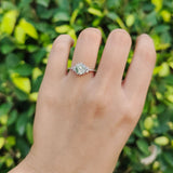 Floral Accent Round Natural Stone Ring