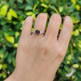 Floral Accent Round Natural Stone Ring