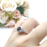 Art Deco Halo Engagement Ring