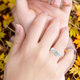 Two Piece Round Natural Stone Filigree Ring