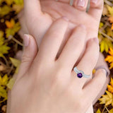 Two Piece Round Natural Stone Bridal Ring