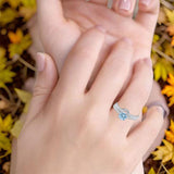 Two Piece Round Natural Stone Bridal Ring