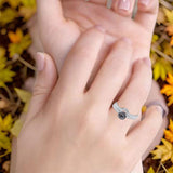 Two Piece Round Natural Stone Bridal Ring