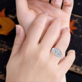 Two Piece Round Natural Stone Bridal Ring