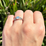 Vintage Style Round Natural Stone Trinity Ring