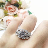 Three Piece Round Natural Stone Cocktail Ring