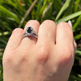 Two Piece Oval Natural Stone Vintage Style Ring