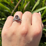 Two Piece Oval Natural Stone Vintage Style Ring