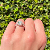 Art Deco Round Natural Stone Split Shank Ring