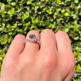 Art Deco Round Natural Stone Split Shank Ring