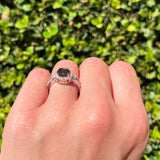 Art Deco Round Natural Stone Split Shank Ring