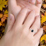 Art Deco Oval Natural Stone Beaded Ring