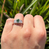 Three Stone Oval Natural Stone Trellis Ring