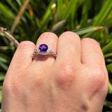 Vintage Style Round Natural Stone Sparkling Ring