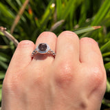 Vintage Style Round Natural Stone Sparkling Ring